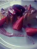 Napolitan Flan with Strawberry Sauce