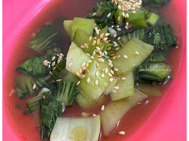 Easy Steps to Prepare Recipes Tumis Pokchoy Saus Tiram Kental the Delicious Delicious.