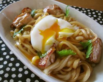 Fresh, Cooking Recipe Sweet and Salty Butter and Soy Sauce Stirfried Udon Noodles Most Delicious