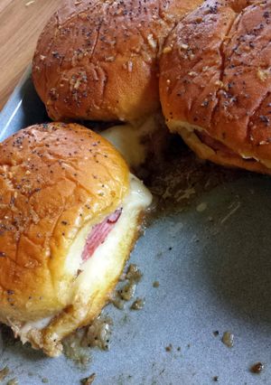 A picture of Party ham sandwiches.