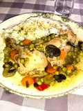 Pollo arvejado con champiñones deshidratados