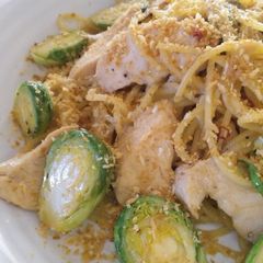 Chicken Tenders & Brussels Sprouts Pasta A picture of Chicken Tenders & Brussels Sprouts Pasta.