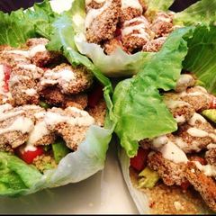 A picture of Steak Sauce Chicken Lettuce Wraps.