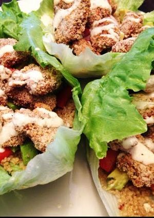 A picture of Steak Sauce Chicken Lettuce Wraps.