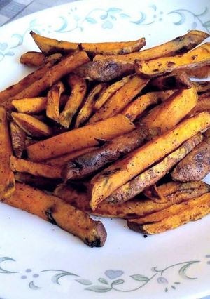 A picture of Healthy Oven-Baked Sweet Potato Fries.