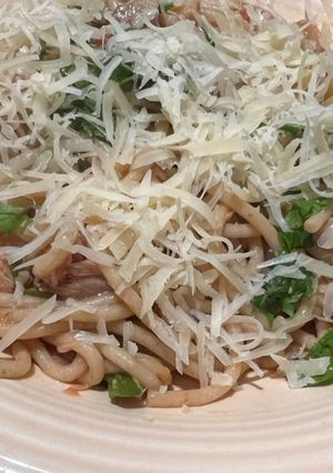 Una foto de Spaghetti integrales con salsa diferente