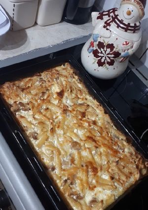 Φωτογραφία της συνταγής Σουφλέ με πέννες, mix τυριών & μανιτάρια