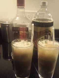 A picture of Vodka root beer float.