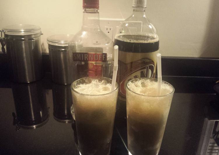 Vodka root beer float