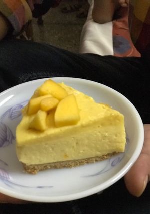 A picture of Mango mousse cake.