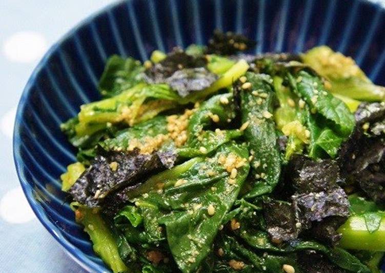Step-by-Step Guide to Cook Appetizing Spinach (or Komatsuna) and Toasted Nori Seaweed with Sesame Paste
