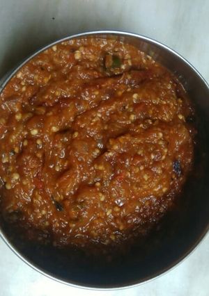 A picture of Baingan bharta.