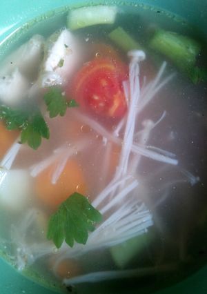 Foto resep Sop Ayam Jamur Enoki