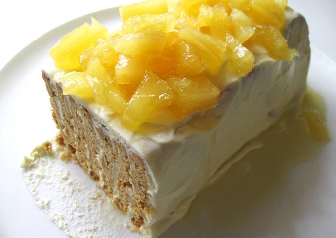 Granita Biscuits & Cream Cheese Log Cake