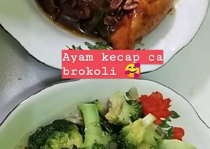 Ayam kecap + rawit ijo