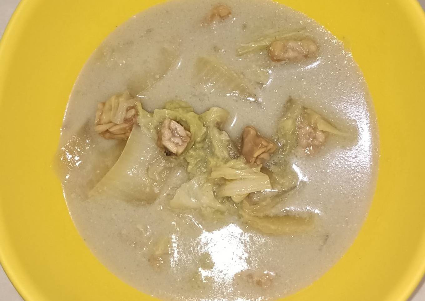 Bobor sawi putih mix tempe