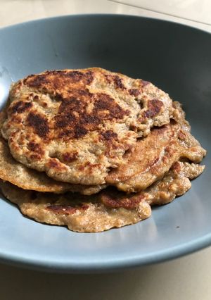 Foto resep Cinnamon oat banana pancake teflon seperti rasa bolu kukus pisang