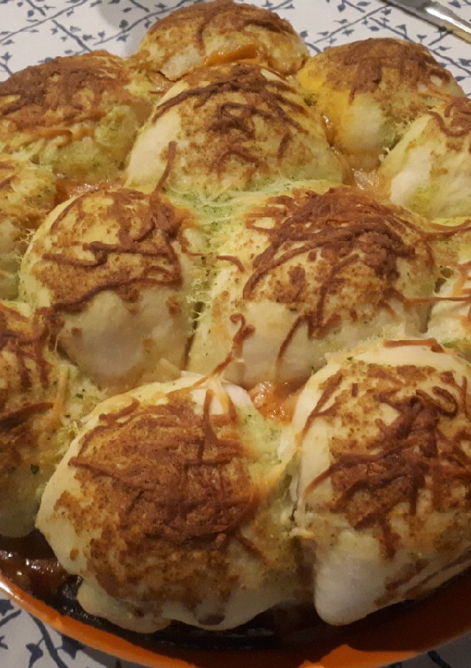 Una foto de Pizza de albóndigas