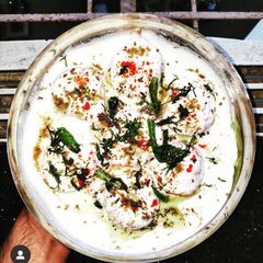 Dahi vadas A picture of Dahi vadas.