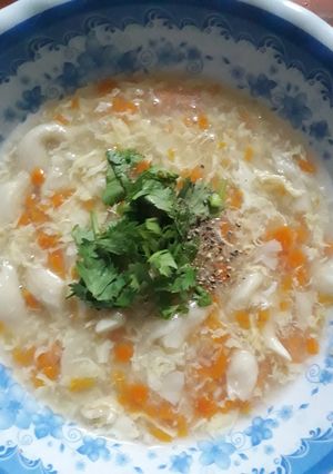 Hình của món Súp nấm bào ngư cà rốt.