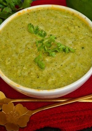 A picture of Bell Pepper Chutney/ Green Capsicum Chutney 🫑.