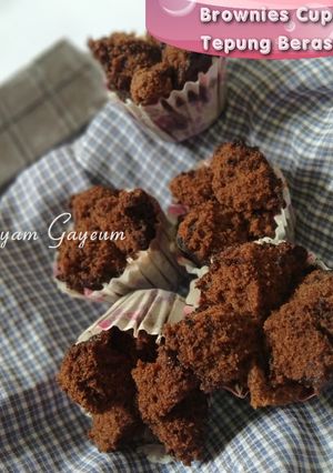 Foto resep Brownies Cup Tepung Beras (no mixer, no oven, no egg)