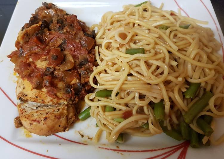 Recipe of Homemade My Chicken with sriracha sauce + Veg
