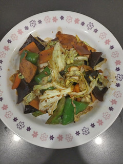 豆瓣醬炒時蔬(方便素)(清冰箱料理)(簡單料理) 的食譜成品照片