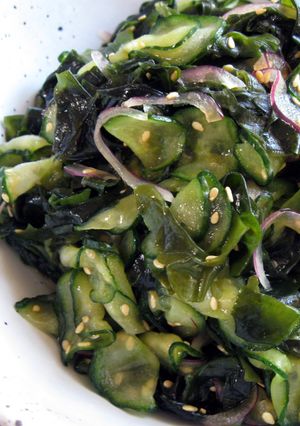 A picture of Cucumber & Wakame Sesame Flavour Salad.