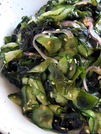Easy Steps to Prepare Recipe Cucumber &amp; Wakame Sesame Flavour Salad that is Perfect, Really Delicious}