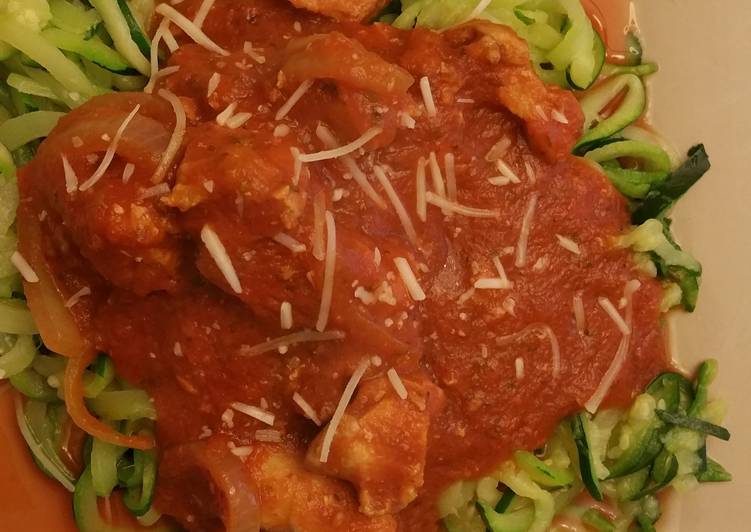 Recipe of Speedy Chicken zucchetti [zucchini pasta]