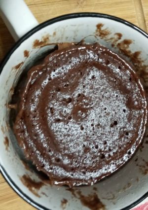 Una foto de Torta mug de chocolate en el microondas