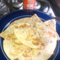 A picture of Spicy Breakfast quesadilla 🍳 🧀 🌶.