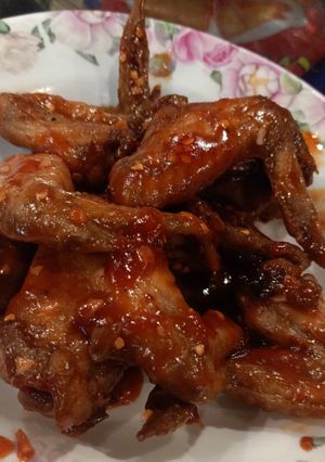 A picture of Red hot wings.