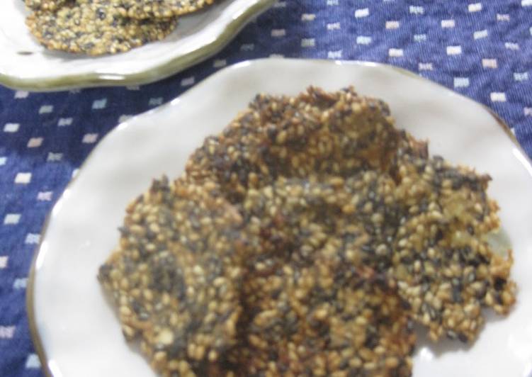 Simple Way to Make Award-winning Thin Sesame Seeds Packed Sweet Potato Crackers