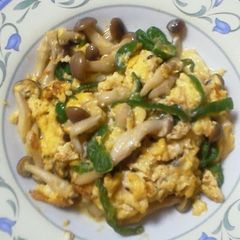 A picture of Shimeji Mushroom & Green Peppers Egg Stir-fry.