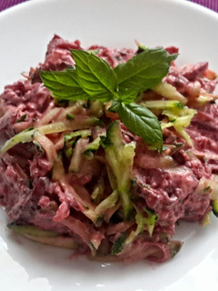 A picture of Sig's Zucchini (Courgette) and Beetroot Side Salad.