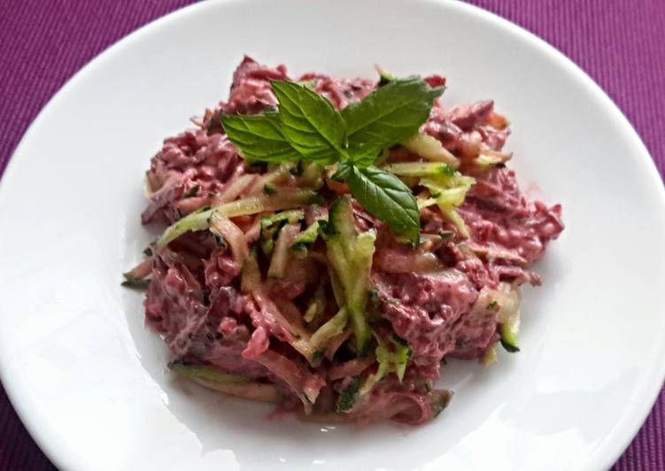 Recipe of Sig&#39;s Zucchini (Courgette) and Beetroot Side Salad in 33 Minutes for Family