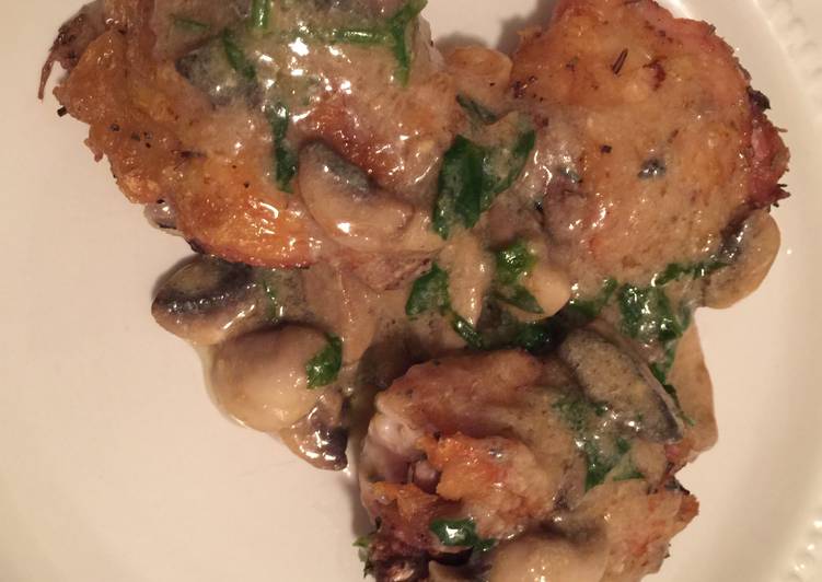 Steps to Prepare Homemade Chicken With Mushroom Sauce