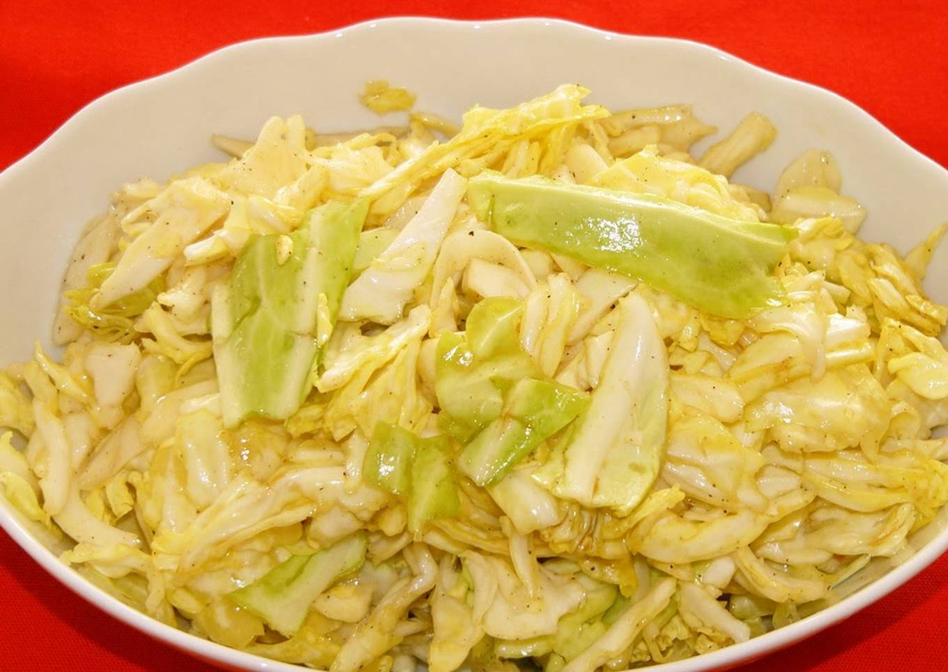 Spring Cabbage Salad with Sesame Oil, Lemon Juice and Salt