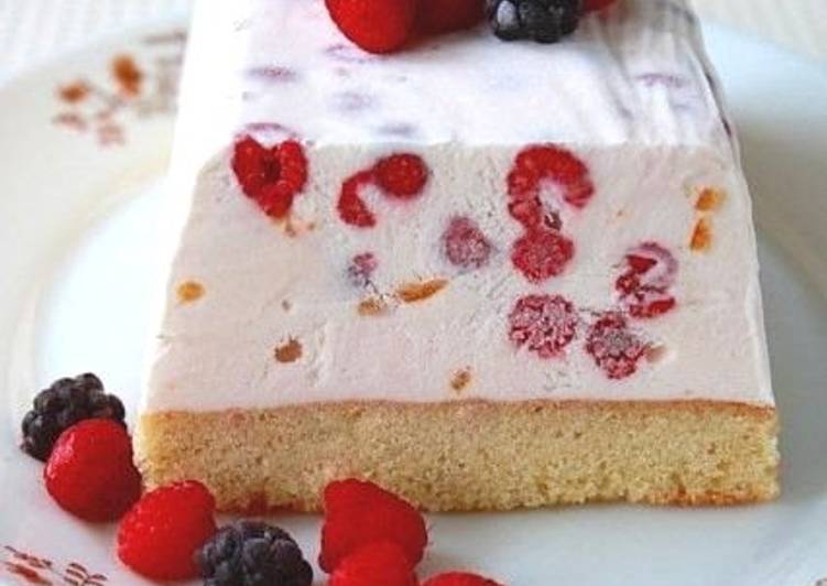 Citrus Ice Cream Cake with Berries and Yogurt