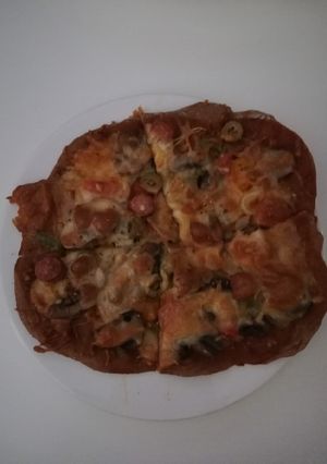 Una foto de Pizza con base de avena