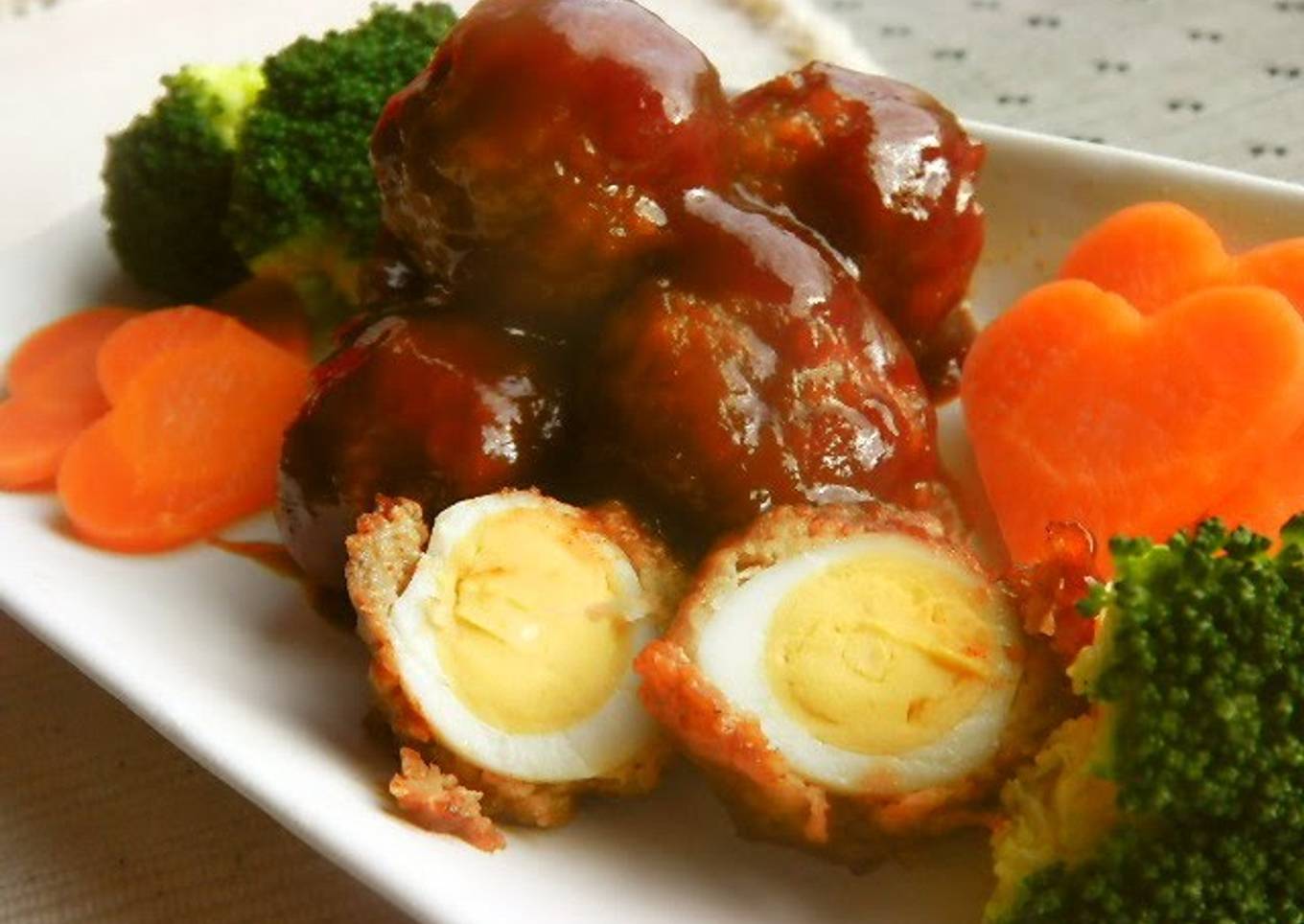 Quail Egg Meatballs in Sweet Vinegar Ankake Sauce