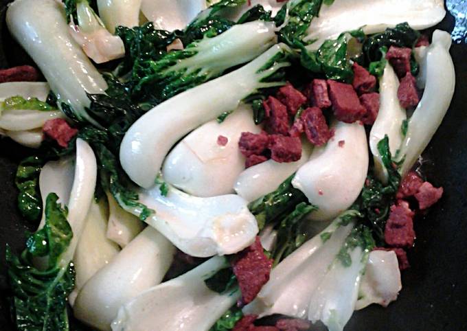 Recipe of Super Quick Homemade Bok Choy with Cantonese Roast Pork