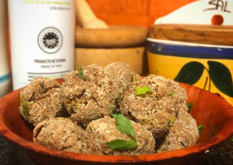 Albóndigas al horno de ternera, avena y mostaza
