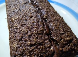 Una foto de Budín de chocolate de avena y harina integral
