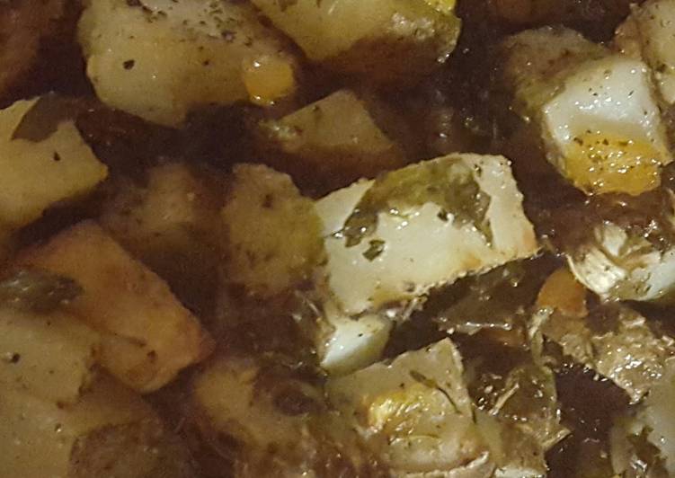Step-by-Step Guide to Prepare Quick Roasted brussel sprouts and potatoes