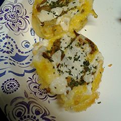 Fried green tomato tarts A picture of Fried green tomato tarts.