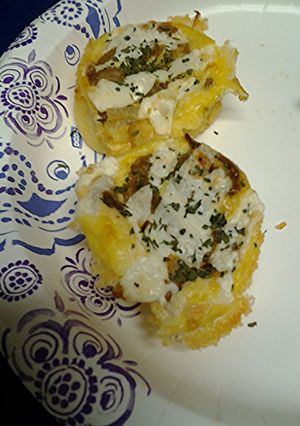 A picture of Fried green tomato tarts.