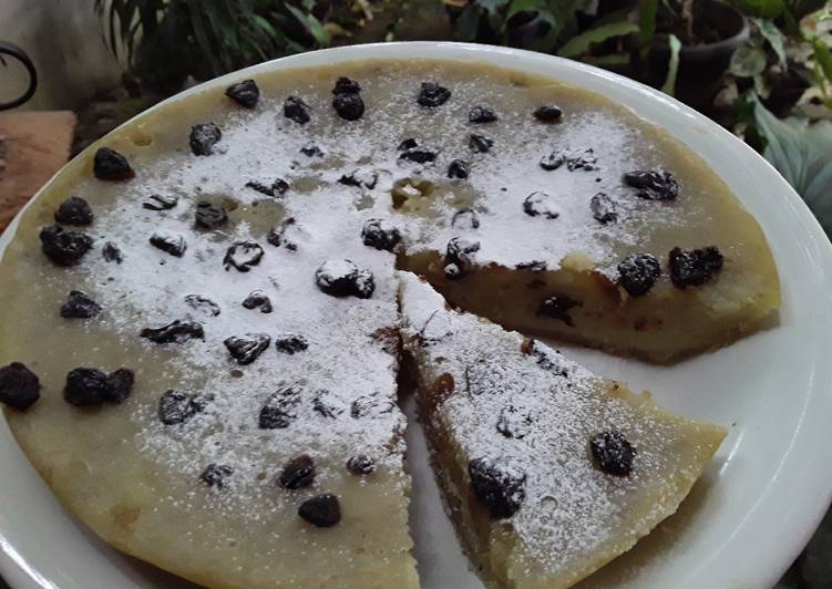 Kue Lumpur Pisang dimasak memakai magic jar/teflon